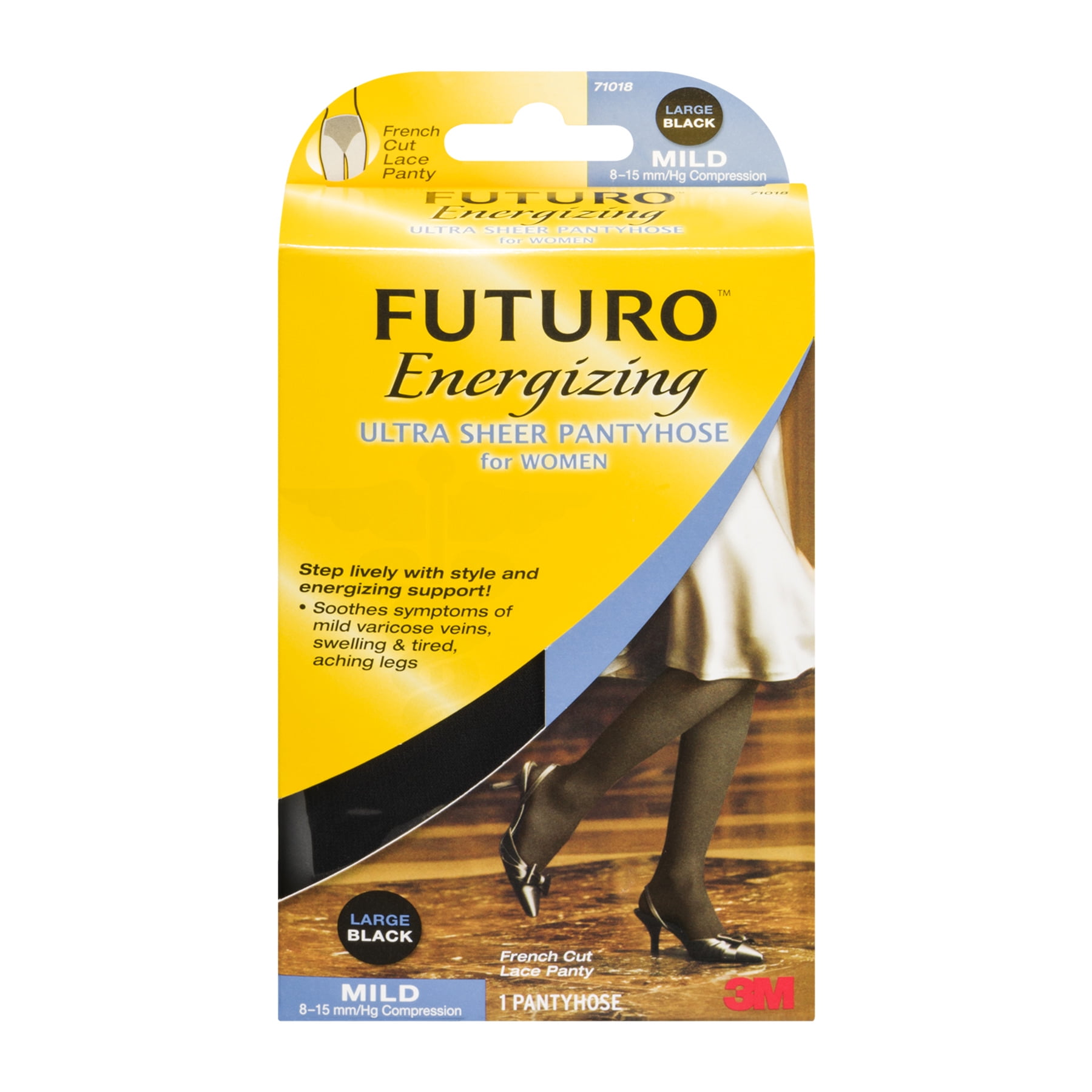 Futuro beyond support pantyhose mild plus black Lesbian labia opened